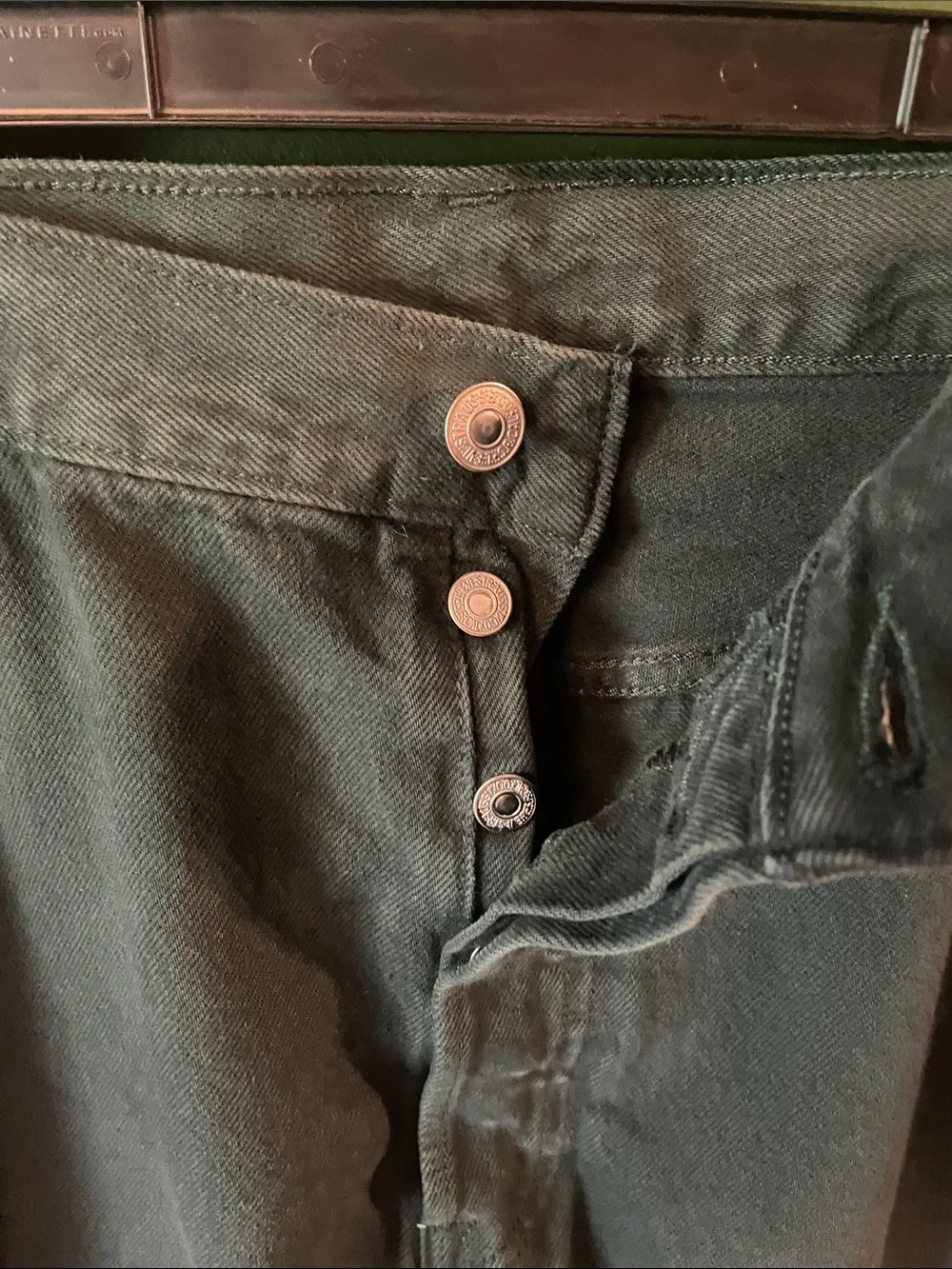 Levi's 501 Green Men’s Jeans Button Fly Straight Leg Size 38x30